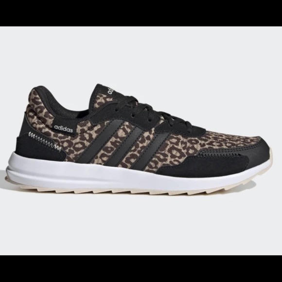 Adidas Cheetah Animal Print Athletic Running Black and Brown Shoes - Picture 5 of 7